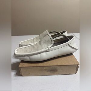 Used Gucci Monogram White Loaters Sz 9